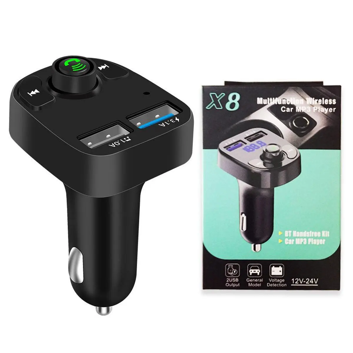 X8 Multifunctional Car MP3 Player – Bluetooth, FM Transmitter, USB & SD Card Support