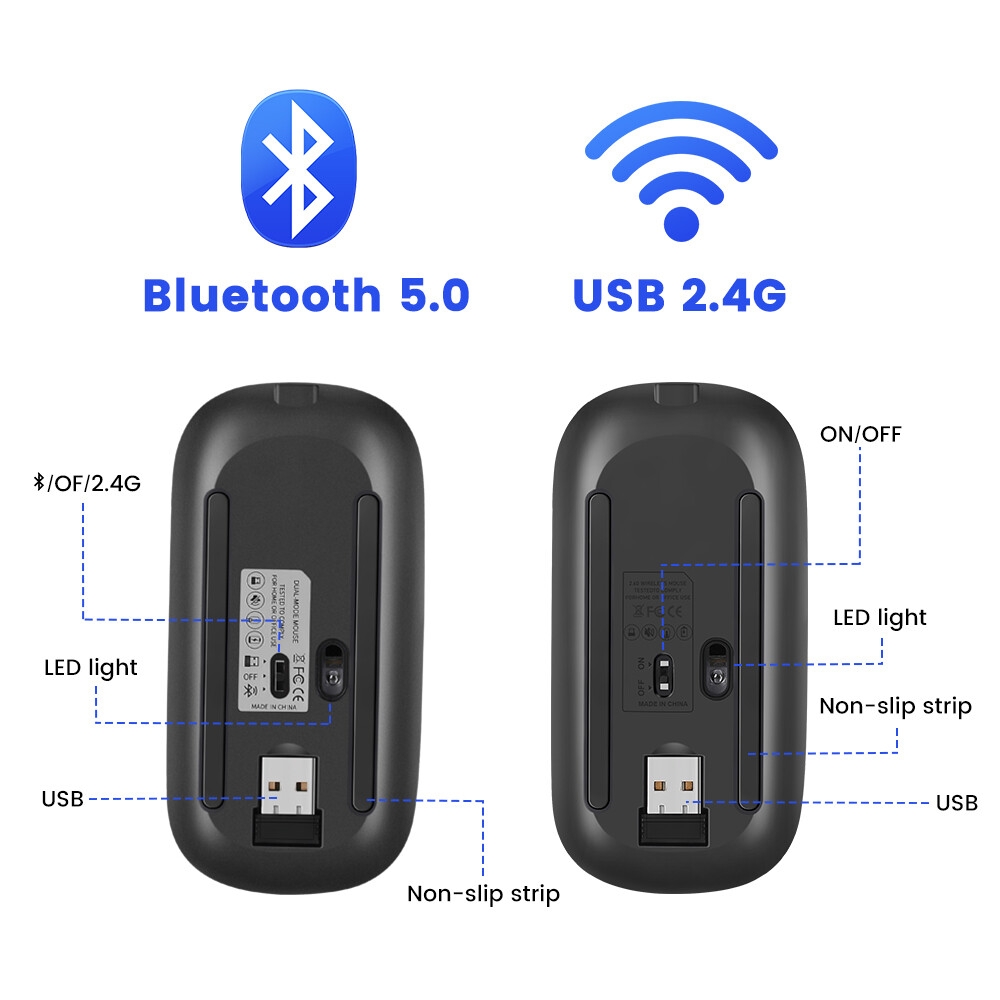 Rechargeable Wireless Mouse - Black - Image 2