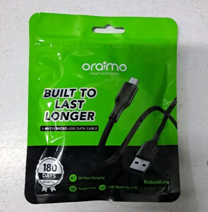 Oraimo RobustLine Micro USB Cable 1M (OCD-114M) Oraimo RobustLine Micro USB Cable 1M (OCD-114M) - Image 2