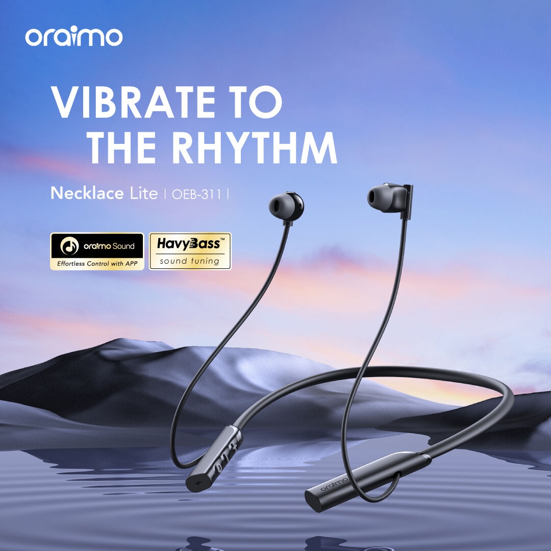Oraimo Necklace Lite Neckband Wireless Earphone - Black (OEB-311)